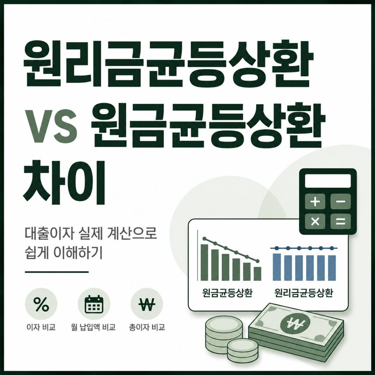 원리금균등상환 VS 원금균등상환 차이