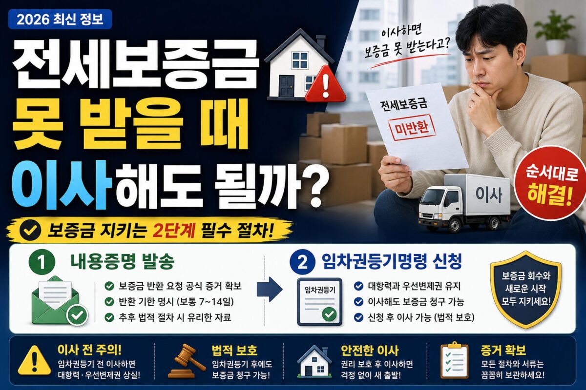 전세보증금 못 받을 때 이사해도 될까?｜내용증명·임차권등기명령 순서 (2026) 썸네일