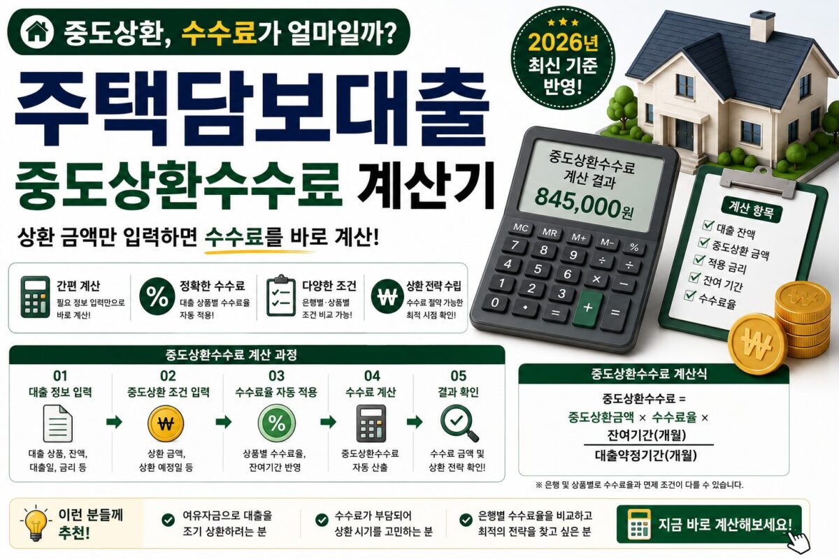 주택담보대출 중도상환수수료 계산기 썸네일