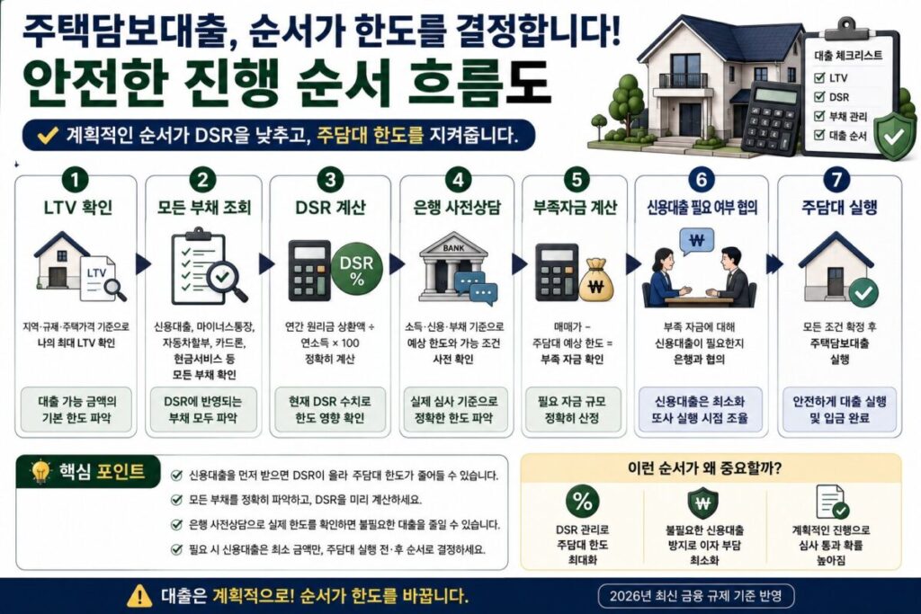 주택담보대출 전 신용대출 안전한 대출 신청 순서