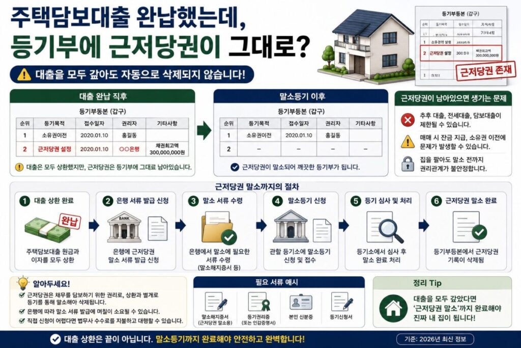 주택담보대출 상환 후 근저당권 말소가 필요한 이유
