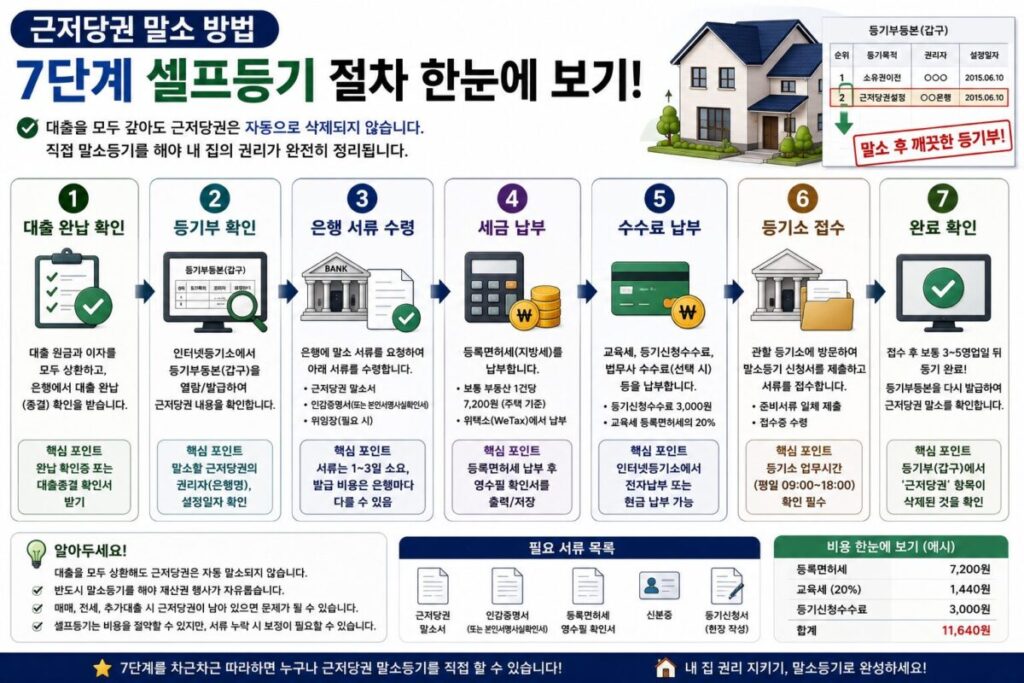 근저당권 말소 방법 7단계 셀프등기 절차